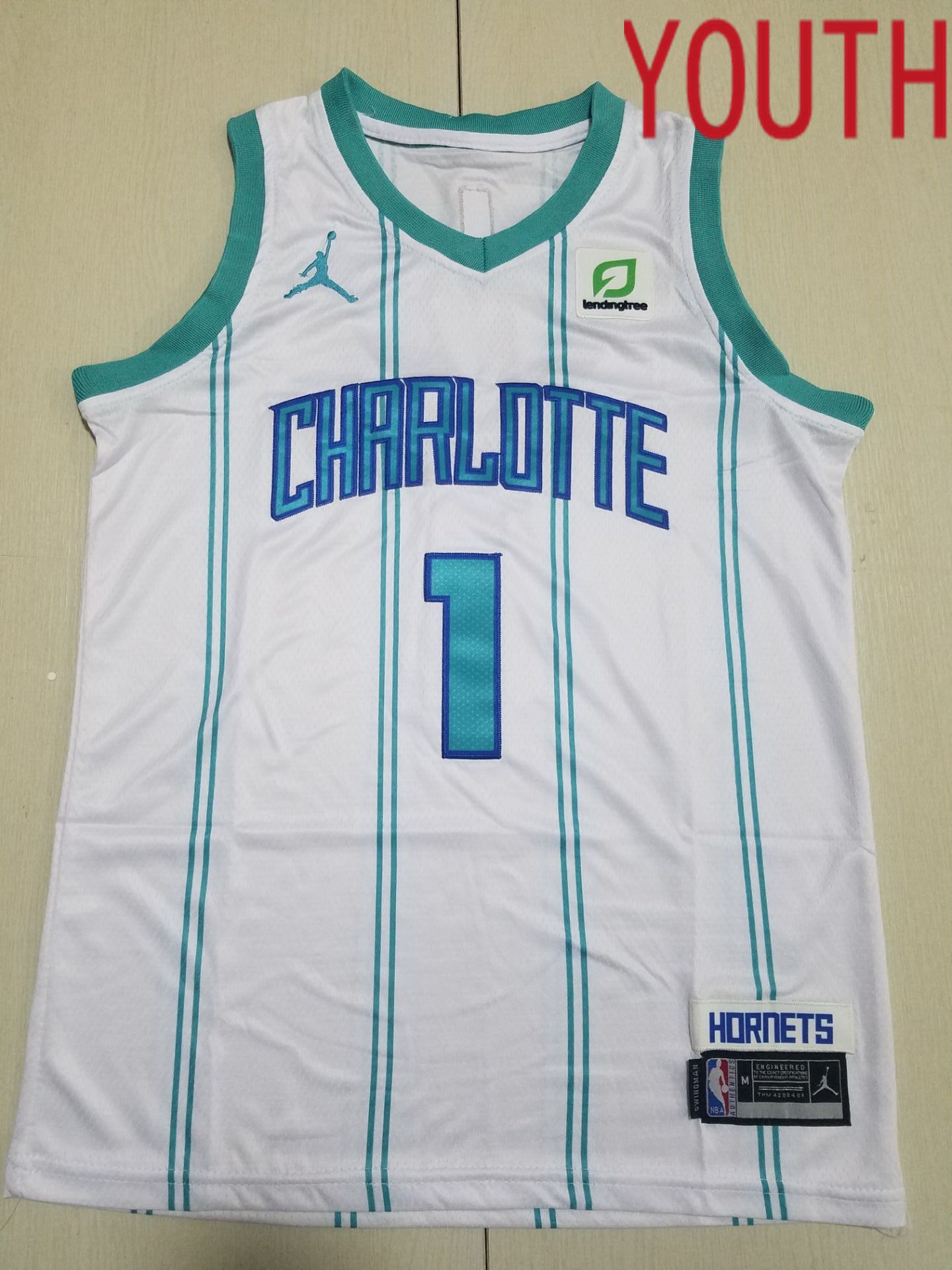Youth Charlotte Hornets #1 LaMelo Ball Jordan Brand White 2022 NBA Jersey->youth nba jersey->Youth Jersey